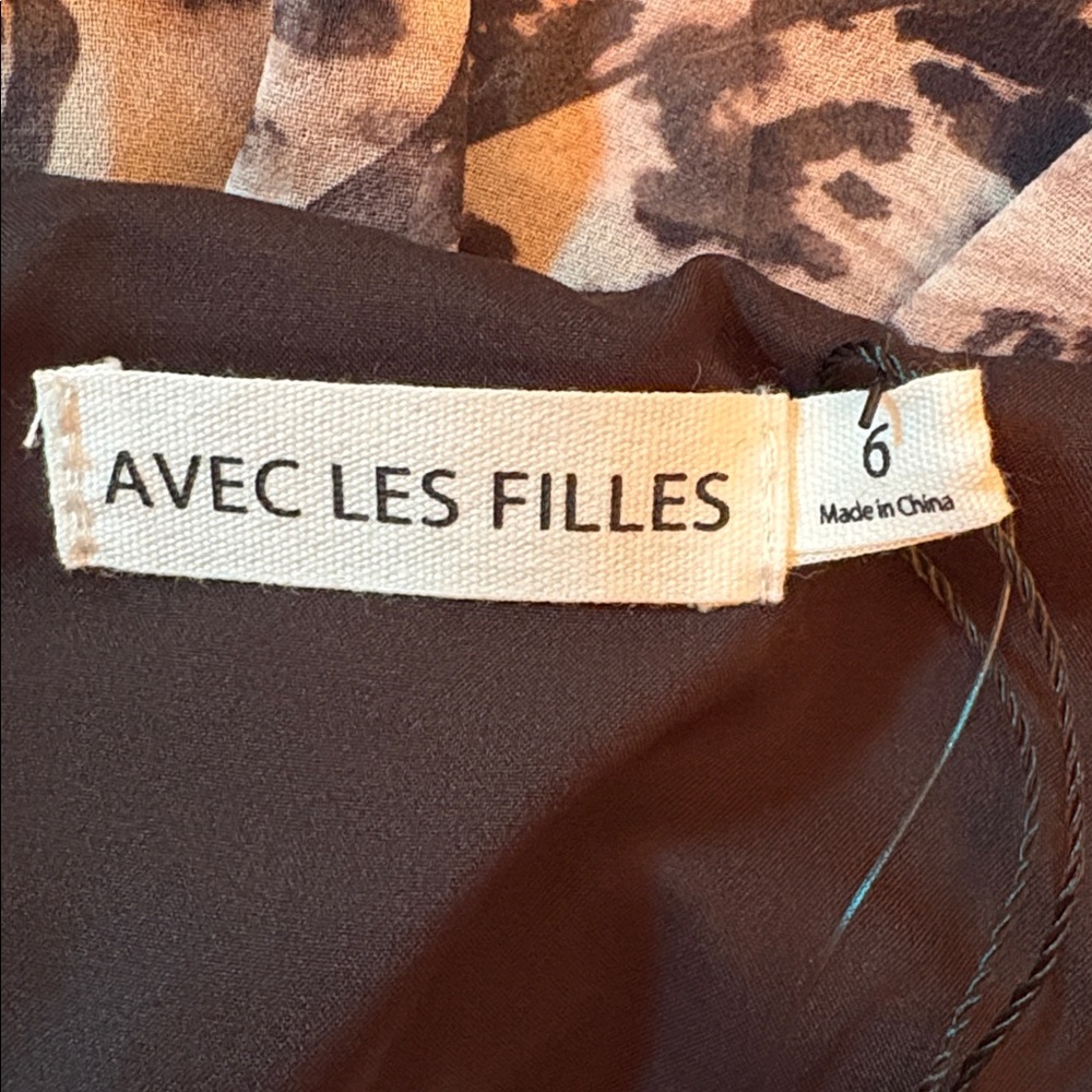 Avec Les Filles Cream and Black Printed Maxi Dress - Picture 5 of 5